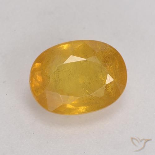 2.05ct Натуральный Золотисто-оранжевый Сапфир, Овал, SI