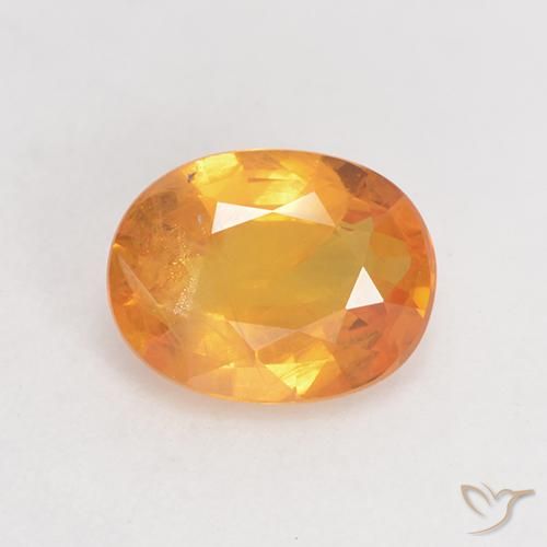1.36ct Натуральный Средний апельсин Сапфир, Овал, Чистота VS