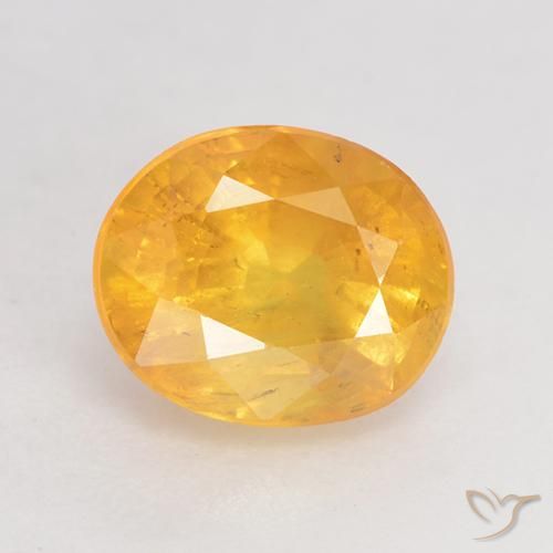 1.75ct Натуральный Золотисто-оранжевый Сапфир, Овал, SI