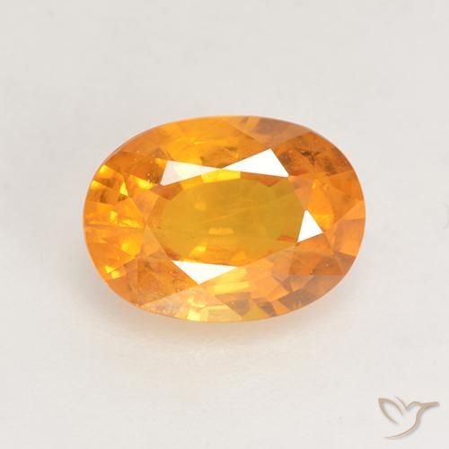 1.58ct Натуральный Средний апельсин Сапфир, Овал, VS-SI