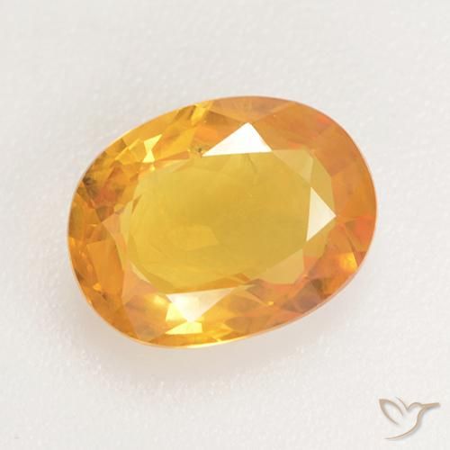 1.42ct Натуральный Золотисто-оранжевый Сапфир, Овал, VS-SI