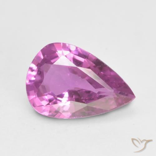 0.60ct Натуральный Интенсивный фиолетовый Сапфир, Форма груши, VVS-VS