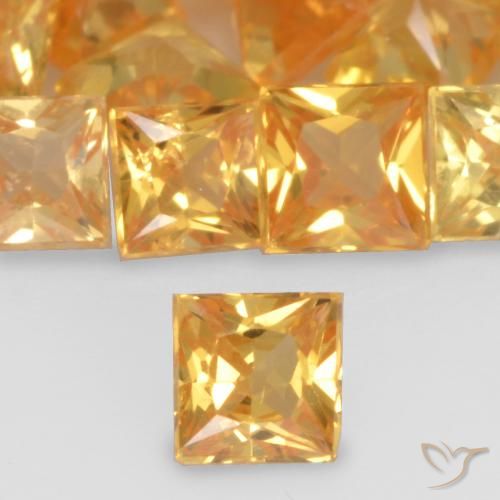 0.21ct Натуральный Средний апельсин Сапфир, Квадрат, Чистота VS