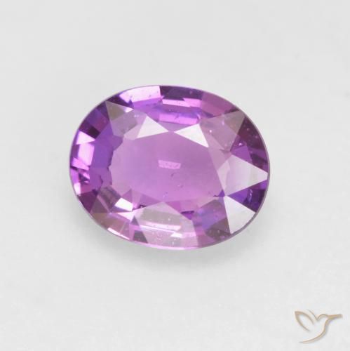 0.57ct Натуральный Средний фиолетовый Сапфир, Овал, Чистота VS