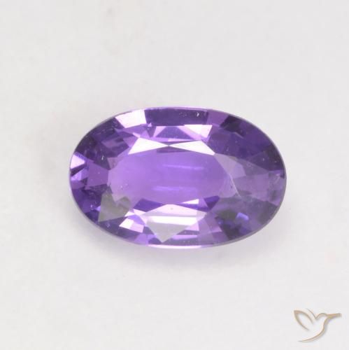 0.49ct Натуральный Яркий Виноградный Фиолетовый Сапфир, Овал, Чистота VS