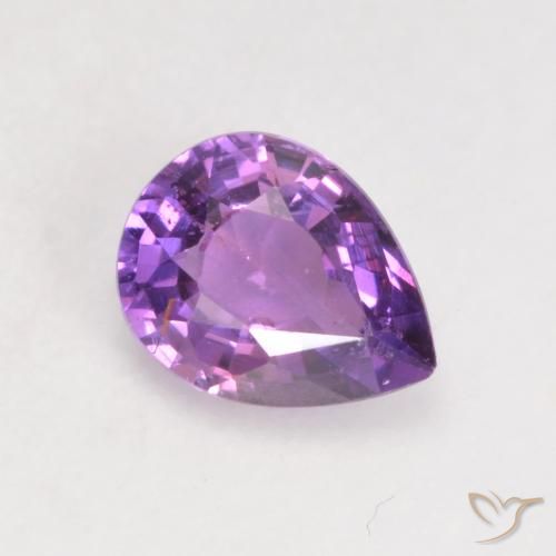 0.47ct Натуральный Ярко-розовый фиолетовый Сапфир, Форма груши, Чистота VS