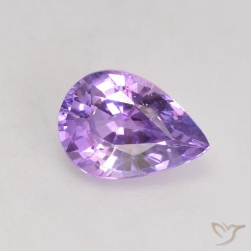 0.64ct Натуральный Средний фиолетовый Сапфир, Форма груши, Чистота VS
