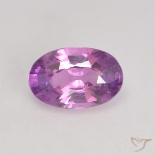 0.55ct Натуральный Глубокий розовато-фиолетовый Сапфир, Овал, Чистота VS