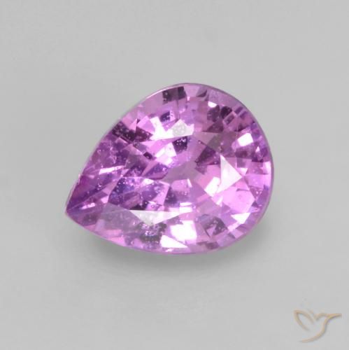 0.55ct Натуральный Розовато-фиолетовый фиолетовый Сапфир, Форма груши, Чистота VS