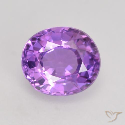 0.80ct Натуральный Интенсивный розово-фиолетовый Сапфир, Овал, VVS-VS