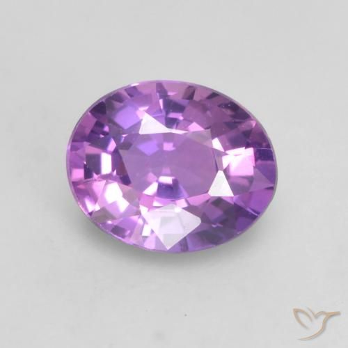 0.56ct Натуральный Ярко-розовый фиолетовый Сапфир, Овал, Чистота VS