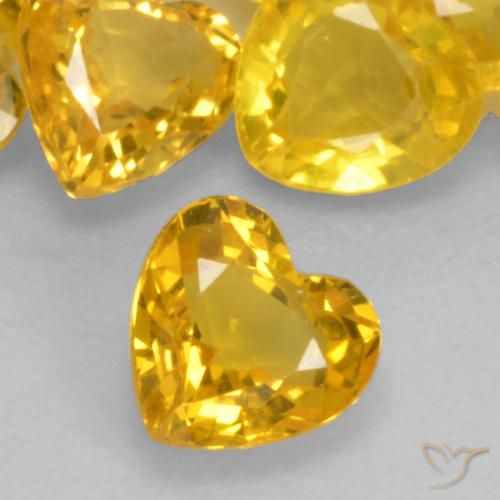 0.44ct Натуральный Золотой Сапфир, Сердце, VVS-VS