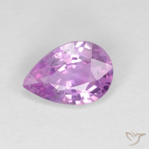 0.59ct Натуральный Средний фиолетовый Сапфир, Форма груши, VVS-VS