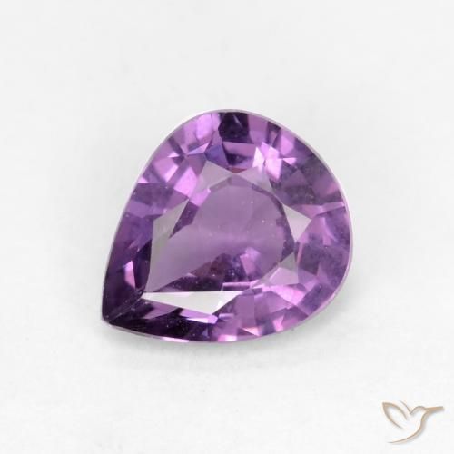 0.56ct Натуральный Средний фиолетовый Сапфир, Форма груши, Чистота VS