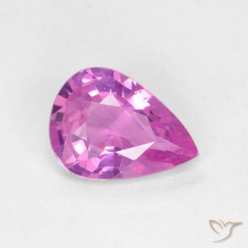 0.49ct Натуральный Средний фиолетовый Сапфир, Форма груши, Чистота VS