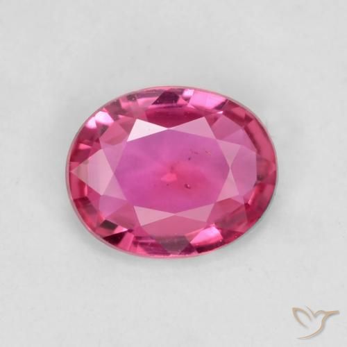 0.42ct Натуральный Средне-темно-розовый Сапфир, Овал, Чистота VS