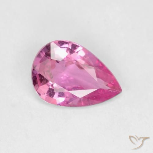0.49ct Натуральный Королевский фиолетовый розовый Сапфир, Форма груши, Чистота VS