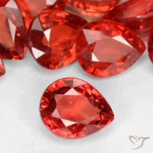 0.47ct Натуральный Ярко-малиновый красный Сапфир, Форма груши, VVS-VS