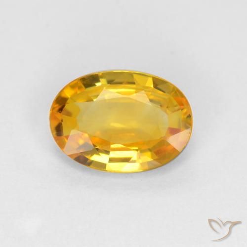 0.62ct Натуральный Золотой Сапфир, Овал, VVS-VS