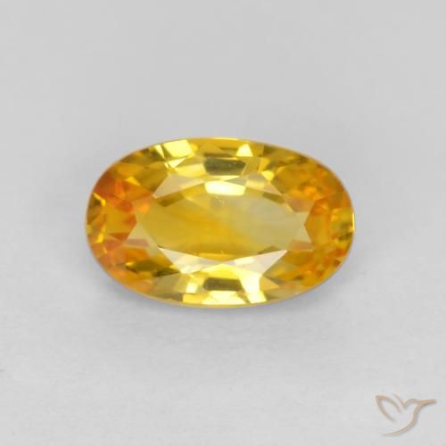 0.72ct Натуральный Темно-золотой апельсин Сапфир, Овал, VVS-VS