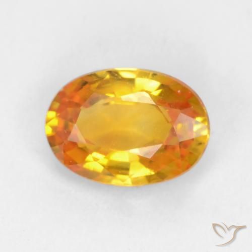 0.58ct Натуральный Средне-светлый оранжево-золотой Сапфир, Овал, VVS-VS