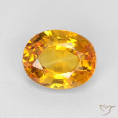 0.59ct Натуральный Глубокий оранжево-золотой Сапфир, Овал, VVS-VS