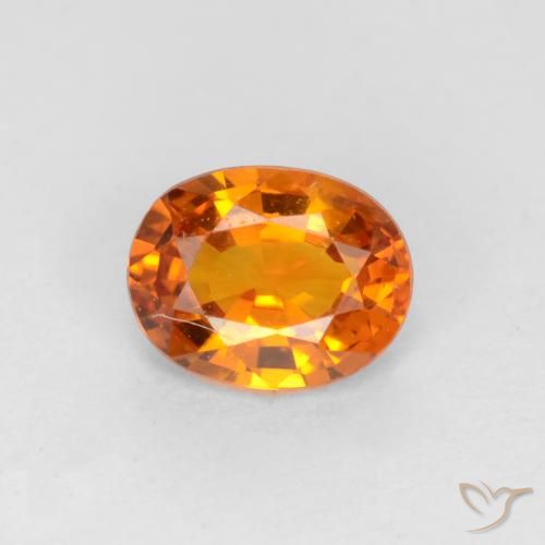 0.57ct Натуральный Абрикос Апельсин Сапфир, Овал, Чистота VS