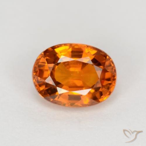 0.72ct Натуральный Средне-темно-оранжевый Сапфир, Овал, VVS-VS