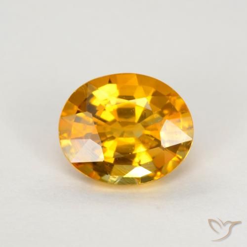 0.74ct Натуральный Средний апельсин Сапфир, Овал, Чистота VS