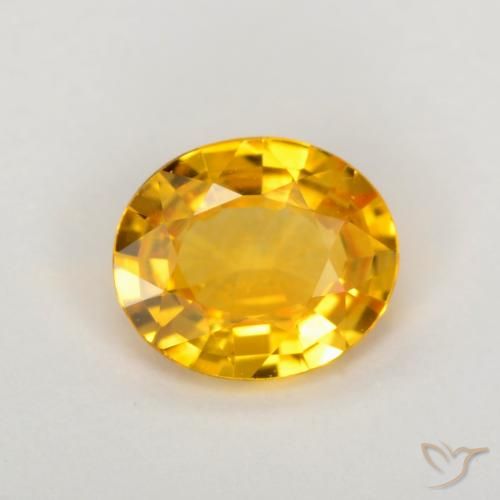 0.64ct Натуральный Среднее золото Сапфир, Овал, VVS-VS