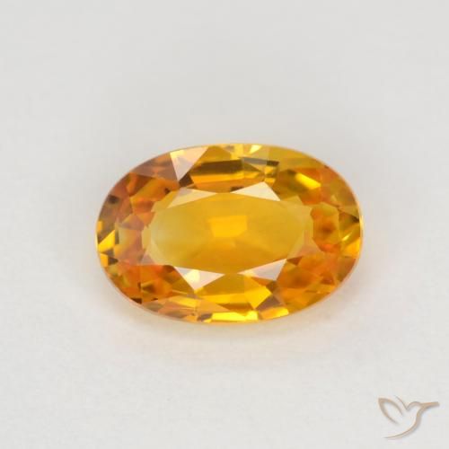 0.72ct Натуральный Глубокий оранжево-золотой Сапфир, Овал, VVS-VS
