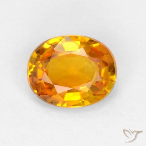 0.53ct Натуральный Золотой Сапфир, Овал, Чистота VS