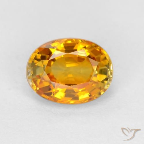0.72ct Натуральный Темно-оранжево-золотой Сапфир, Овал, Чистота VS