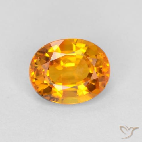 0.72ct Натуральный Темно-оранжево-золотой Сапфир, Овал, VVS-VS