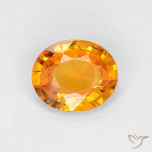 0.49ct Натуральный Темно-оранжевый Сапфир, Овал, VVS-VS