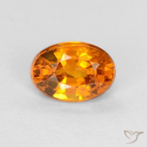 0.59ct Натуральный Абрикос Апельсин Сапфир, Овал, Чистота VS
