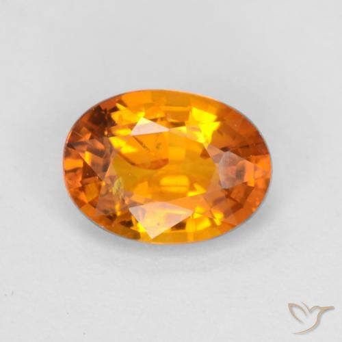 0.70ct Натуральный Ярко-оранжевый Сапфир, Овал, Чистота VS