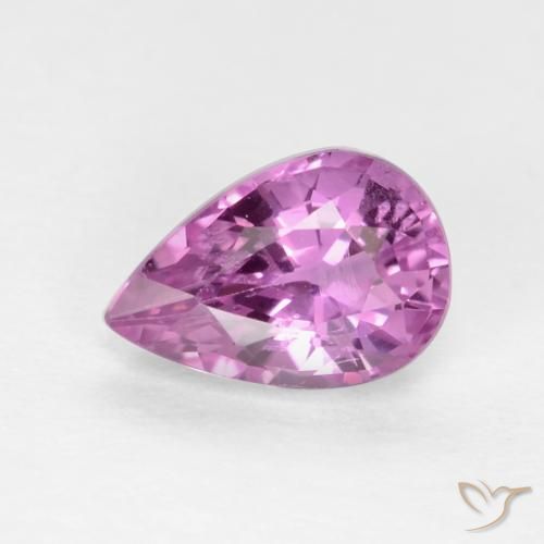 0.60ct Натуральный Средне-светло-фиолетовый Сапфир, Форма груши, Чистота VS