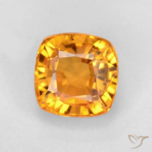 0.70ct Натуральный Средний апельсин Сапфир, Подушка, Чистота VS