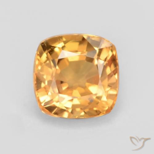 0.69ct Натуральный Оранжево-золотой Сапфир, Подушка, Чистота VS