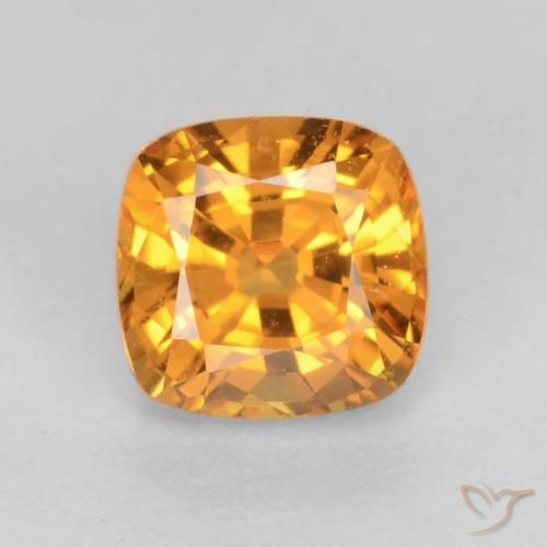 0.51ct Натуральный Темно-оранжево-золотой Сапфир, Подушка, Чистота VS