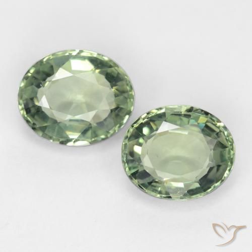 1.58ctw Натуральный Medium Light Green Сапфир, Овал, VVS-VS