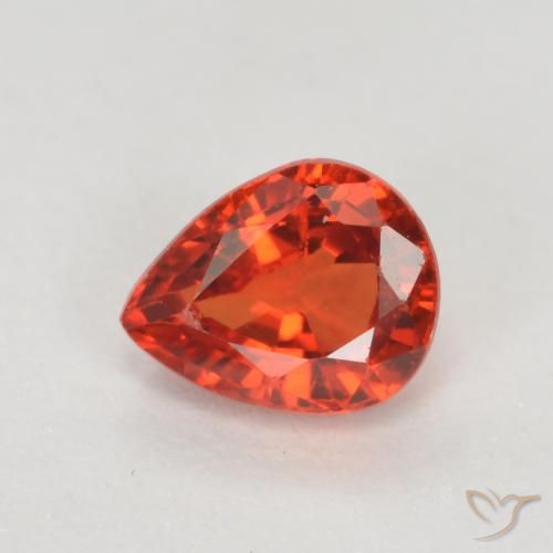 0.39ct Натуральный Ярко-малиновый красный Сапфир, Форма груши, Чистота VS