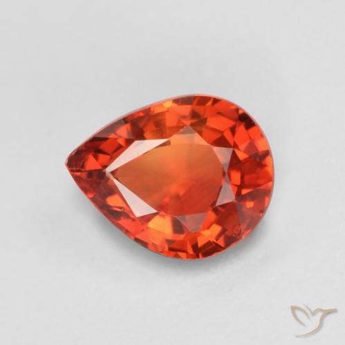 0.42ct Натуральный Средний красный Сапфир, Форма груши, Чистота VS