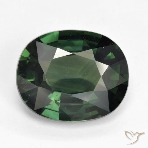5.05ct Натуральный Прохладный зеленый Сапфир, Овал, Чистота VVS