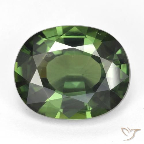 6.03ct Натуральный Коричневато-зеленый Сапфир, Овал, VVS-VS