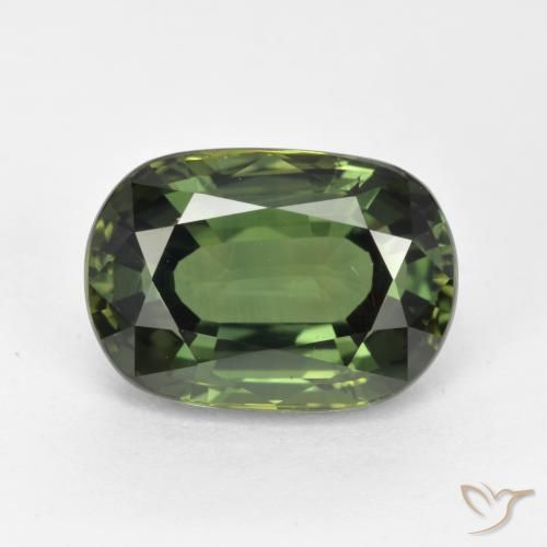 4.05ct Натуральный Коричневато-зеленый Сапфир, Овал, Чистота VVS