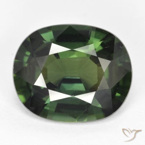 6.25ct Натуральный Прохладный зеленый Сапфир, Овал, Чистота VVS