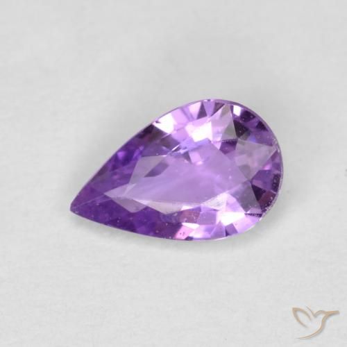0.39ct Натуральный Средний пурпурно-фиолетовый Сапфир, Форма груши, VVS-VS