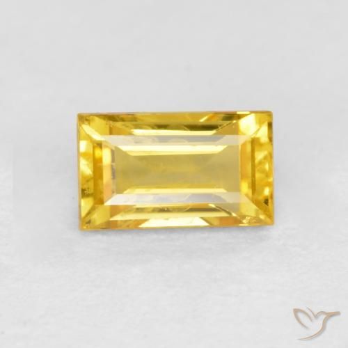0.41ct Натуральный Золотой Сапфир, Огранка Багет, Чистота VS